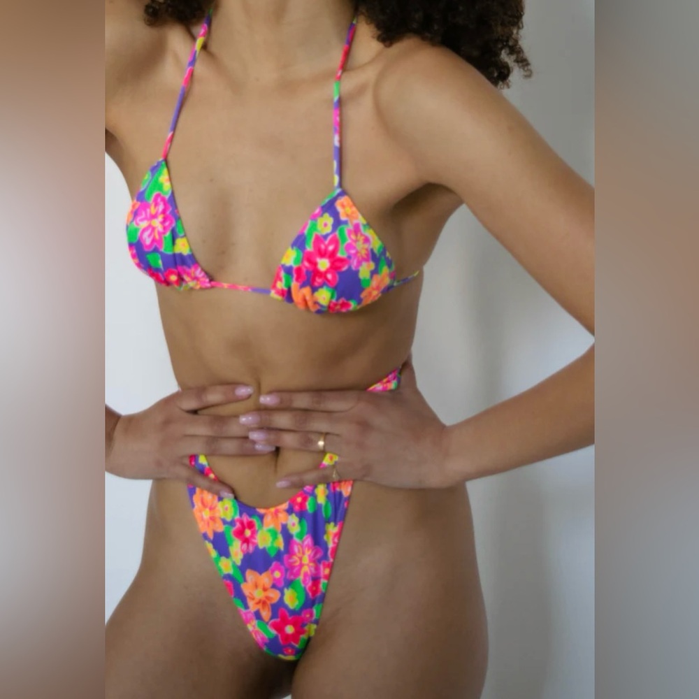 RARE Rosemilk fabric bikini by Bareminimale, limited edition Girl from Ipanema